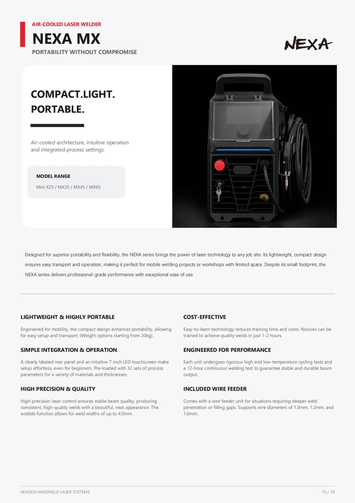 HEADUX Handheld Laser 2026 - TitanLaser and NEXA MX - page 9 of 17