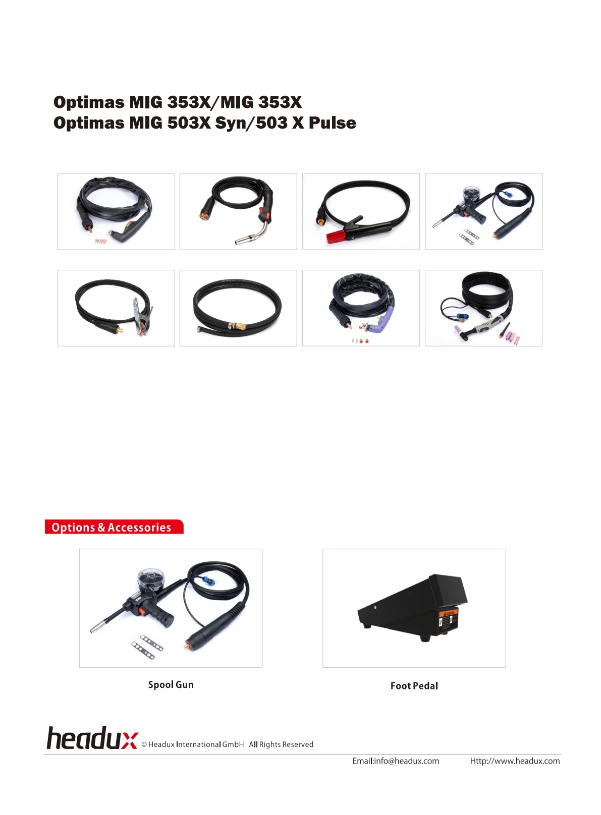 Optimus MIG 353/503 XS & XP Product Catalogue - page 4 of 4