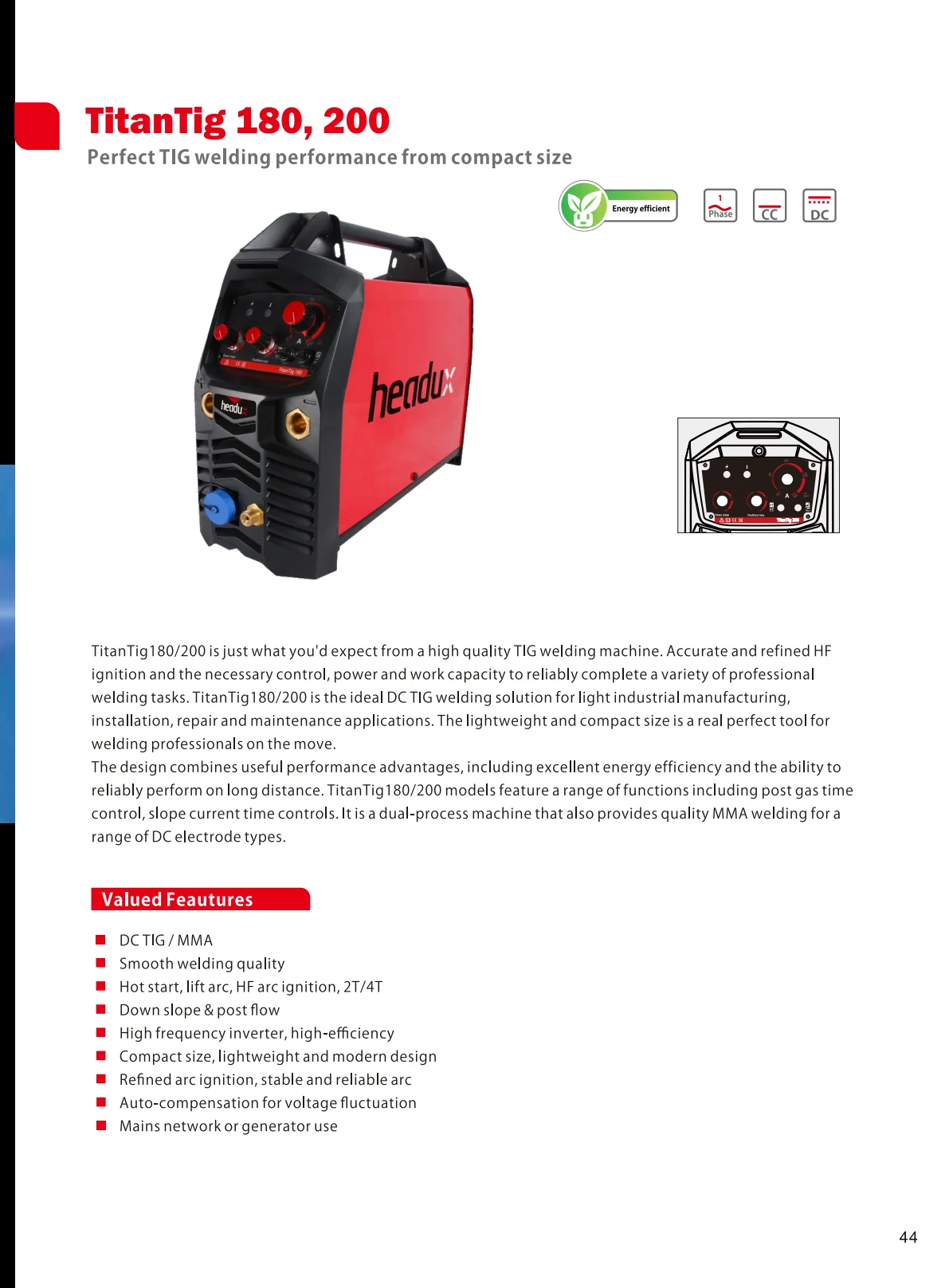 Cover of TitanTig 180, 200 Product Catalogue