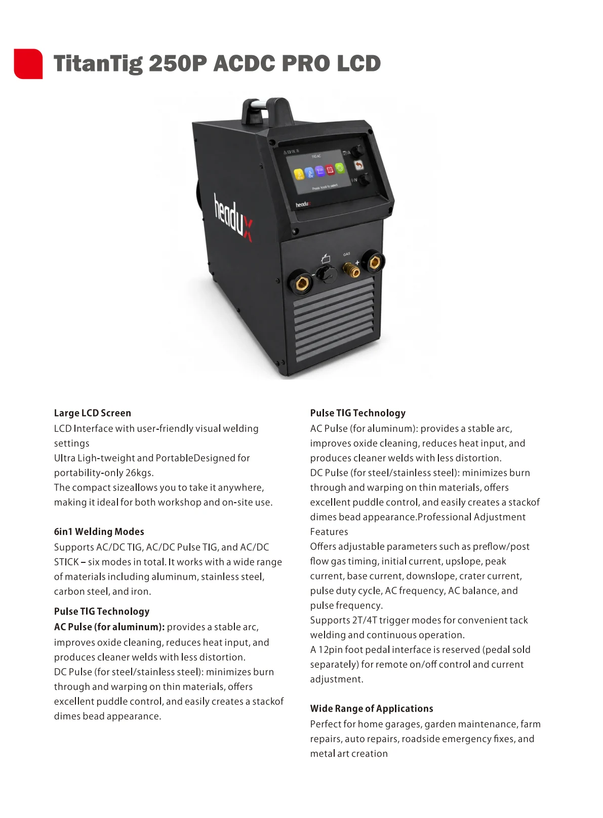 TitanTig250P ACDC Product Catalogue - page 3 of 4